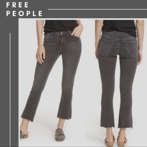 Free People - Medium Wash Raw Capri/Cropped Jeans
